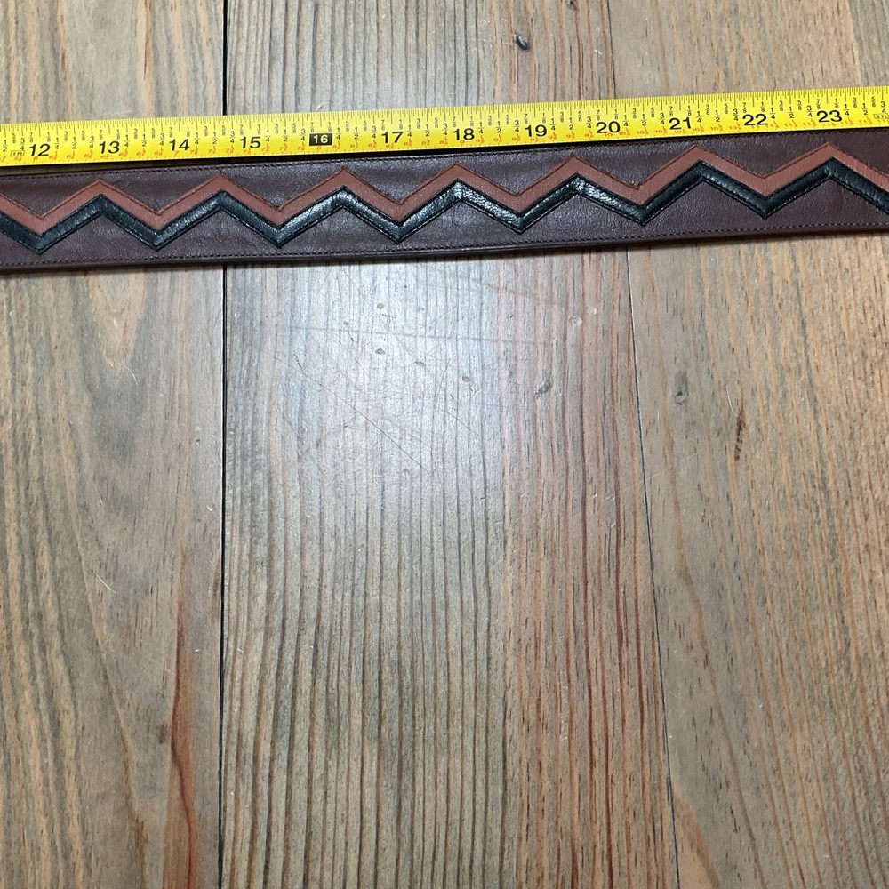 CUSTOM HANDMADE LEATHER INLAID BELT - Picture 7 of 10